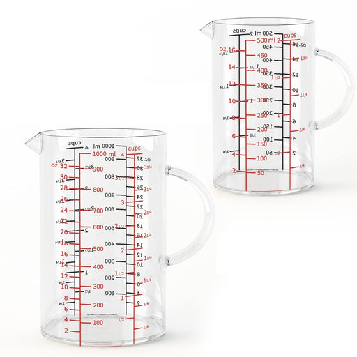 Insulated Glass Measuring Cup With V-shaped Nozzle - High Borosilicate Heat  Resistant, Easy To Read, (, 2 Cups) - Temu