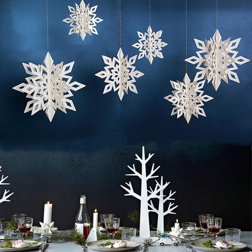 Christmas Hanging Snowflakes Decorations 15 Pack 3D Iridescent Paper  Snowflakes