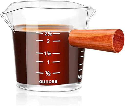 Generic Espresso Shot Glasses 3 OZ Double Spouts Measuring Cup Espresso  Accessories with Pouring Handle for Coffee Espresso Making (2 P