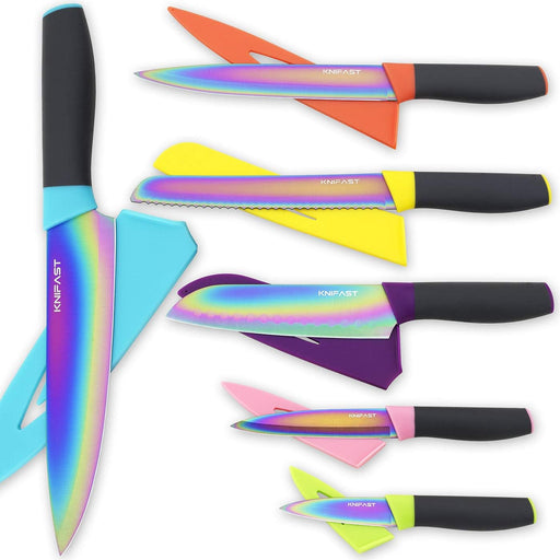 KYA36 Rainbow Titanium 12-Piece Stainless Steel Kitchen Knives Set wit —  CHIMIYA