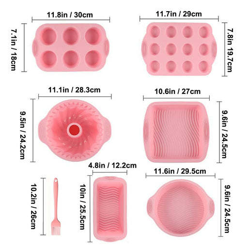 Economical 9in1 Nonstick Silicone Baking Bundt Cake Pan Cookie Sheet M —  CHIMIYA