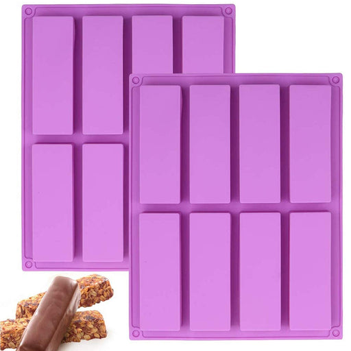  Sidosir 3Pcs Granola Bar Mold Silicone Mold, 8-Cavity Rectangle  Molds for Energy Bar, Silicone Baking Molds for Large Granola Bar : Home &  Kitchen