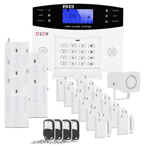 AGSHOME Security Alarm System 99+7 Zone Auto Dial GSM SMS Home Burglar  Security Wireless GSM Alarm System Detector Sensor Kit Remote Control