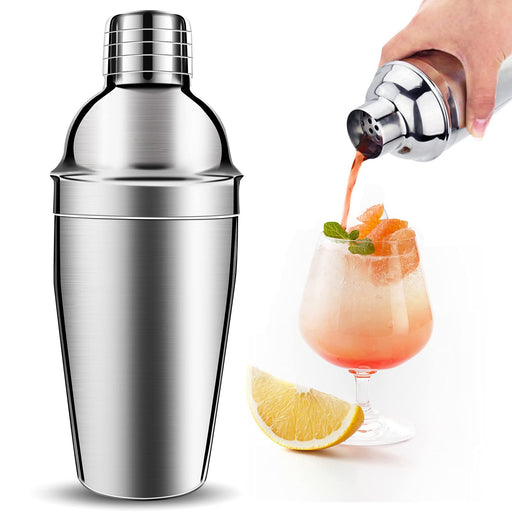 Delidge 8oz Small Cocktail Shaker Mini Martini Shaker Small Drink Shaker  with Strainer and Lid Top,Stainless Steel Mini Cocktail Shakers Bar Shaker
