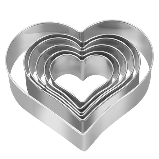 Pastry Tek 3.7 inch x 3.2 inch Heart Cookie Cutter, 1 with Handle Heart Shaped Cookie Cutter - Medium, Heavy-Duty, Metal Cookie Cutter Heart, for
