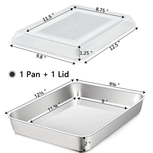 TeamFar Square Cake Pan, 8/9 Inch Stainless Steel Square Baking Pan for  Cake Brownie Lasagna, Non-Toxic & Heavy Duty, One Piece Design & Deep Wall