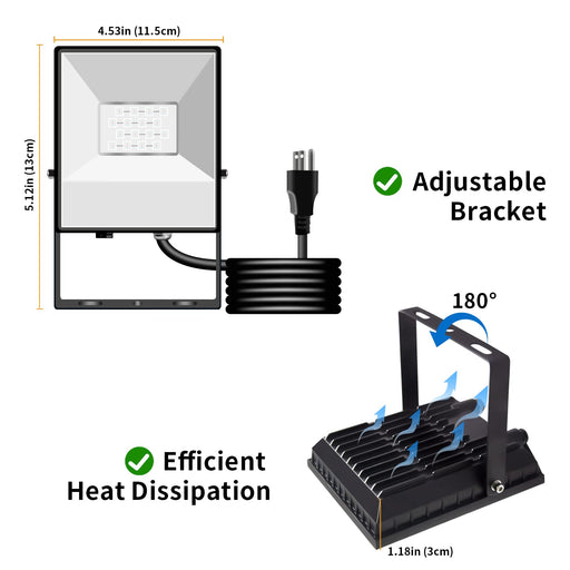 Led Flood Light Outdoor 400W Equivalent, Rgb & 5700K Daylight