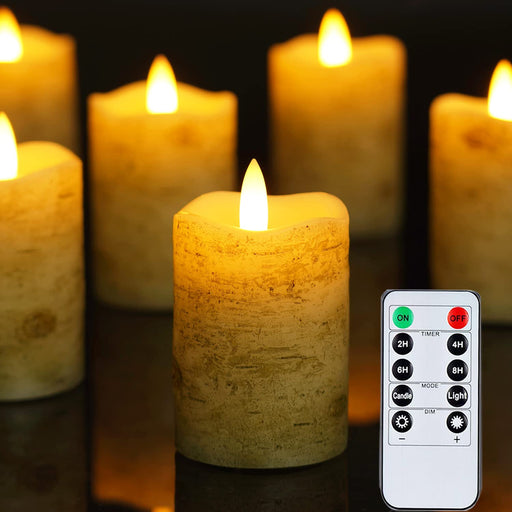 Homemory Flameless Votive Candles with Timer, 2 x 2 Real Wax, 400+Hour  Realistic Black Wick Battery Operated Candles, Set of 6 for Wedding, Party