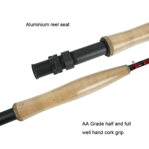 Aventik S-Glass Fly Fishing Rod, 6-8ft 1/2/3/4/5/8wt Ultra Light Classic  Medium Fast Action Super Fiberglass Fly Rods in Red,Orange,Brown,Yellow,Green  with Carrying Case