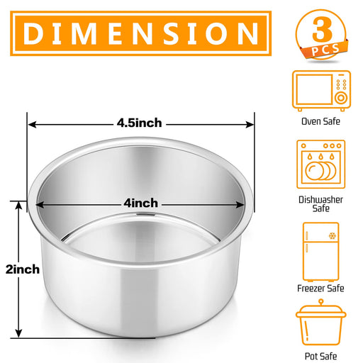 P&P CHEF 9 Inch Square Baking Cake Pans (2 Pcs), Stainless Steel Squar —  CHIMIYA