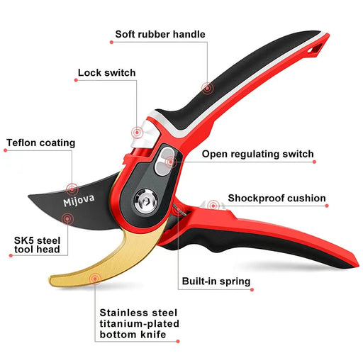 TOOLMOOM Garden Shears Professional Hand Pruners, Heavy Duty Bypass Pr —  CHIMIYA