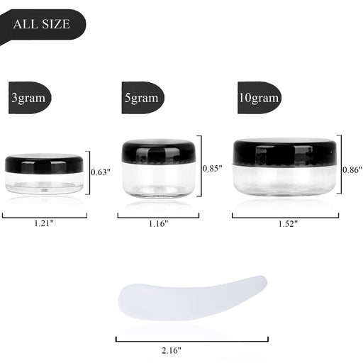 50 Pieces 3 Gram Sample Containers with Lids, Black Sample Jars, BPA F —  CHIMIYA