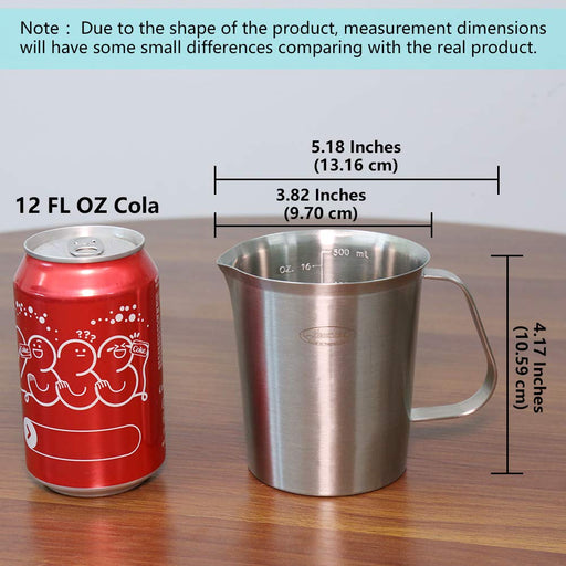  Consfly Stainless Steel Measuring Cup with Lid 2L 70 OZ, Large  Mouth Graduated Beakers Metal Pitcher with Marking and Handle: Home &  Kitchen