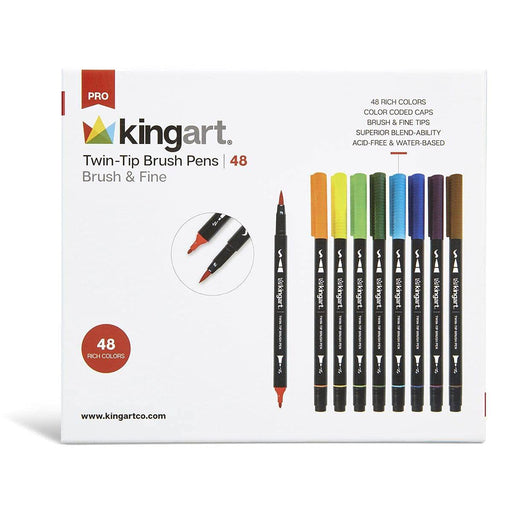 Kingart Fine Line Color Ink Pens, Set of 24 Unique Colors, Size 0.4 mm