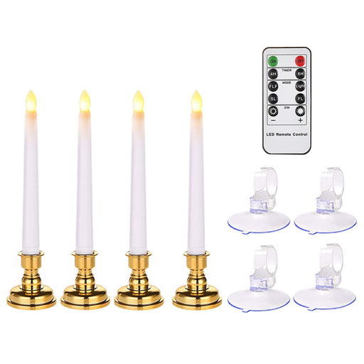 BBTO 12 Pcs Christmas Decor Gold LED Flameless Taper Candles Battery P —  CHIMIYA