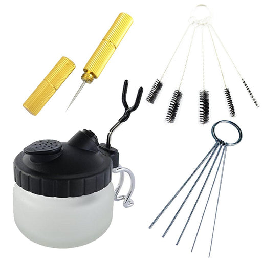 Airbrush Cleaning Kit, AGPTEK Glass Airbrush Cleaning Pot with