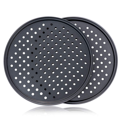 Bakken- Swiss Non-Stick Pizza Pan with Holes - 13-Inch Perforated Pizza  Crisper