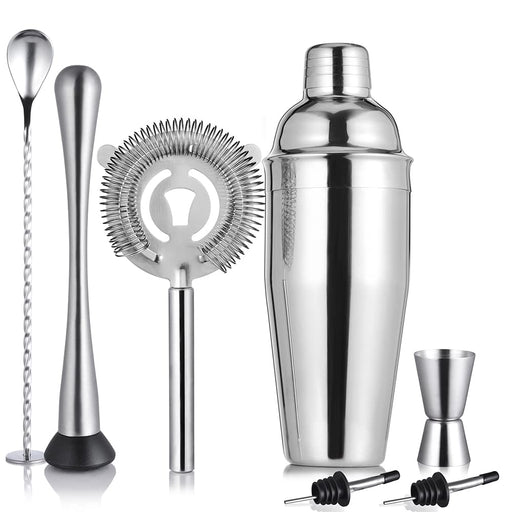 Godinger Cocktail Shaker Set and Martini Glasses Bar Set, Stainless Ma —  CHIMIYA