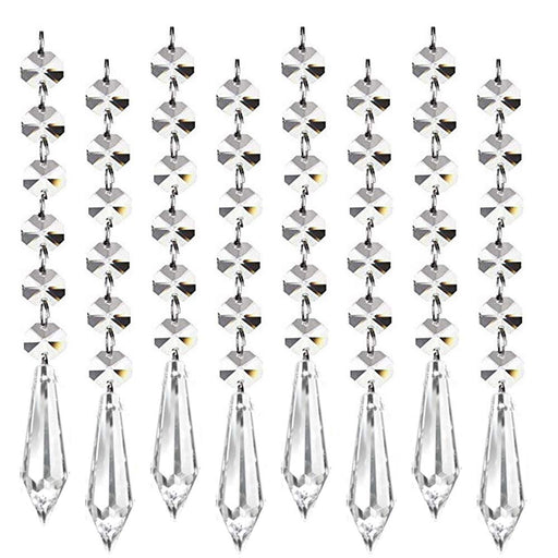 Jishi 33ft Crystal Garland Strands, String of Beads w/Crystal Icicle Prism  Pendant, Hanging Crystals for Decoration for Centerpieces Chandeliers