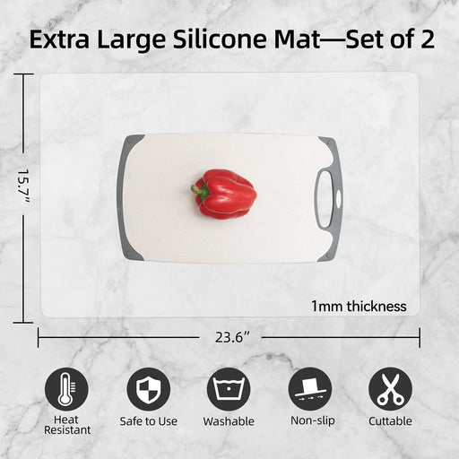 PABUSIOR Large Silicone Crafts Mat, Non-Slip Translucent Silicone