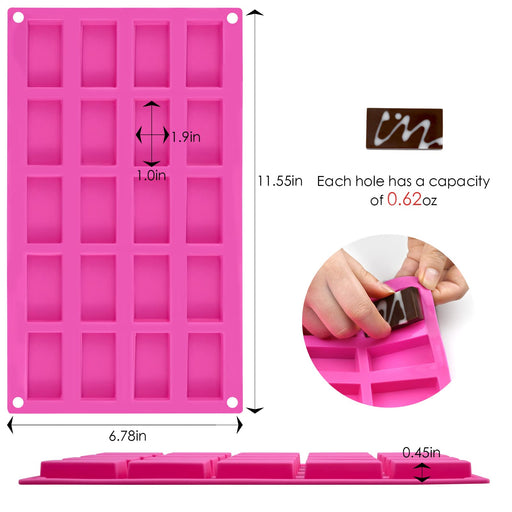  JOERSH 2pcs Chocolate Bar Mold/Granola Bar Pan, Rectangle  Silicone Candy Molds for Baking Energy Bars/Protein bars/Ganache/Brownie/Cheesecake/Cornbread/Pudding,  8-Cavity Butter Mould : Home & Kitchen