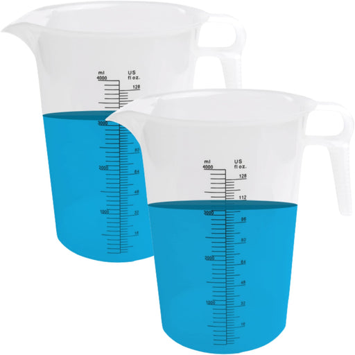 Luvan 1 Gallon Measuring Pitcher with Conversion Chart,134oz Clear Plastic  Measuring Cups for Oil,Fluid