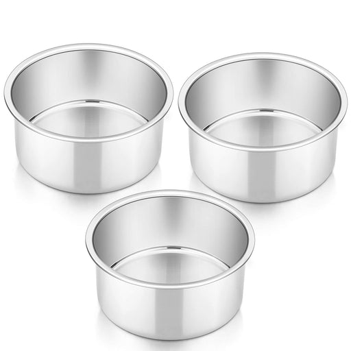 4.5-Inch Cake Pan Set of 4, Nonstick Stainless Steel Baking Round Cake —  CHIMIYA