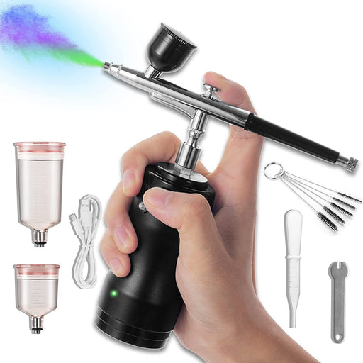 Gocheer Airbrush Kit with Compressor Dual Action Mini Air Brush Kit Airbrush  Gun Set for Painting with 0.2/0.3/0.5mm Needles for Arts Nails Decor Cake  Decor Makeup Model Coloring
