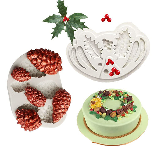 Playing Mold 2pcs 3D Mushroom Silicone Molds for DIY Cake Fondant Biscuit Cookies Soap Sugar Pudding Chocolate Hard Candies Dessert Candle Decor