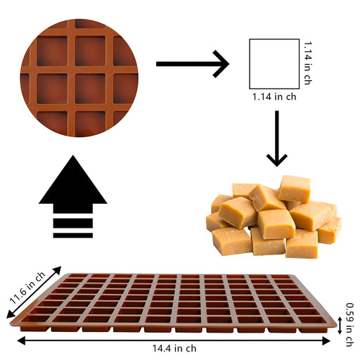 2 Pack 40-cavity Square Caramel Candy Silicone Molds,chocolate Truffles Mold  For Fat Bombs Keto Snacks, Whiskey Ice Cube Tray,grid Fondant Mould,hard