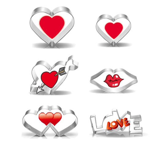 Valentine's Day Cookie Cutter Set, 6Pcs Valentine Stainless Steel Hear —  CHIMIYA