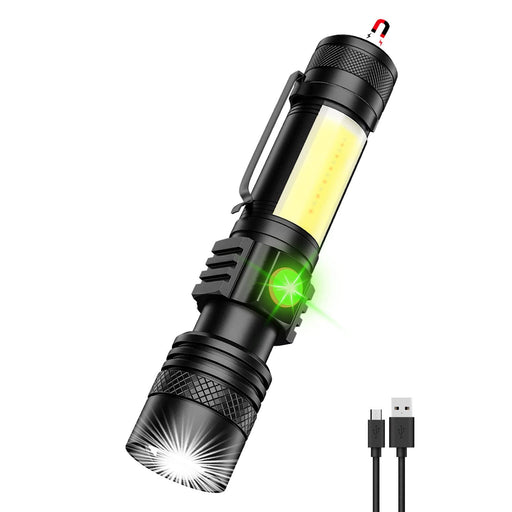 Spurtar Solar Flashlights Rechargeable Waterproof Solar Powered Flashlight  Super Bright Tactical Patriot Torch Emergency Flashlights for Car Hammer