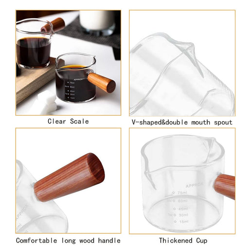 Zubebe 2 Pack 150 Ml/ 5 oz Double Spouts Espresso Shot Glasses with Wo —  CHIMIYA