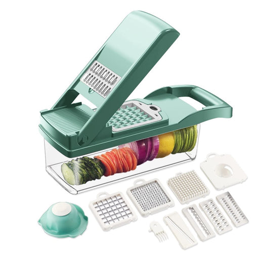 9-in-1 Multi-functional Rotate Vegetable Cutter Manual Slicer Fruit Cutter  Mandoline Choppers Veggie Fruit Shredder Grater Large Capacity Vegetable