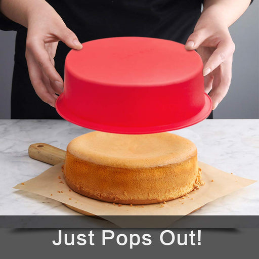 Silicone Baking Pans Set. 3 PCS Professional Silicone Non-Stick Baking Cake  Pans Set by Boxiki Kitchen. Includes Silicone Round Cake Pan, Square Cake