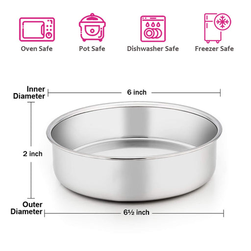 E-far Angel Food Cake Pan Set of 2, 10-Inch Stainless Steel Tube Pan for  Baking Pound Chiffon Cake, One-piece Design & Non-toxic, Dishwasher Safe