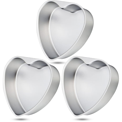 4-pack 5 6 8 10 Heart Cake Pan With Removable Bottom, Aluminum