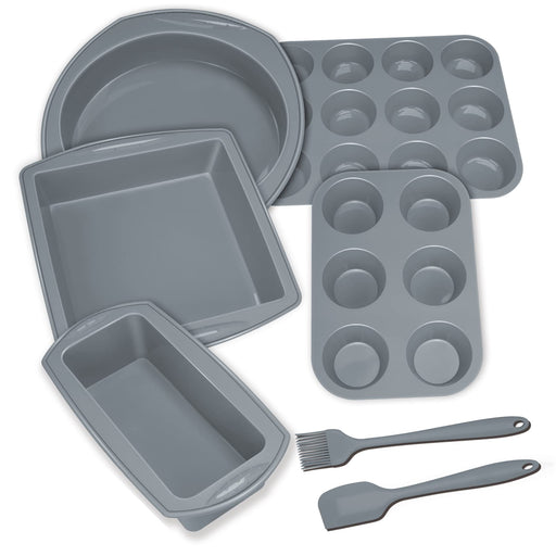 31 Pieces Silicone Baking Pans Set Nonstick Bakeware Sets BPA Free Silicone  Molds with Metal Reinforced Frame More Strength Navy Blue 