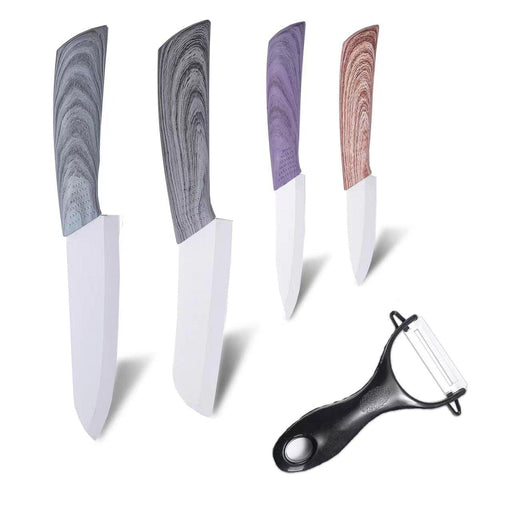 Moss & Stone Kitchen Cutlery White Ceramic Knife Set, Ceramic