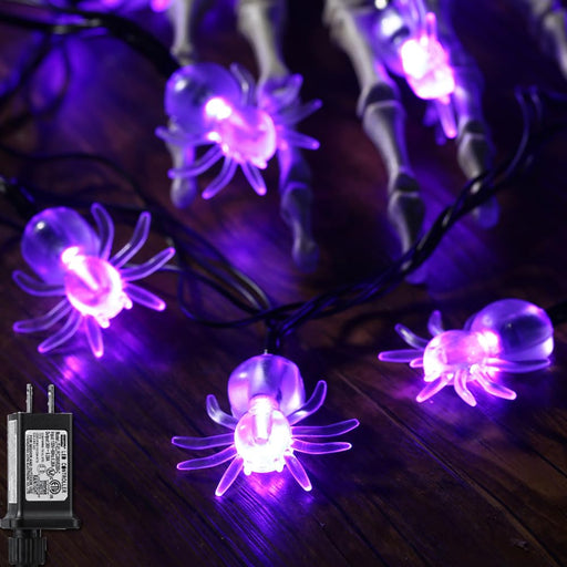 RECESKY 100 LED Halloween Icicle Lights - 7.7ft Purple Orange