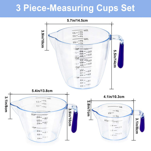 Kanayu 6 Pcs Plastic Measuring Cup Set Includes 4 Cup 2 Cup 1 Cup Measure  Cups Food Measuring Jugs Measure Cups for Liquid Oil Flour Kitchen, Clear  (3 Size) - Yahoo Shopping