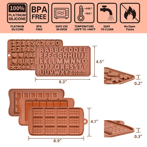 3 pack X Thin Mini Waffle Mold Chocolate DIY Tray Mould Silicone Party maker