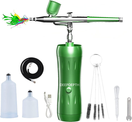 KIBEE Updated Cordless Airbrush Kit with Compressor,USB-C Rechargeable Airbrush with High Pressure Compressor,Wireless Dual Action Air Brush Gun for