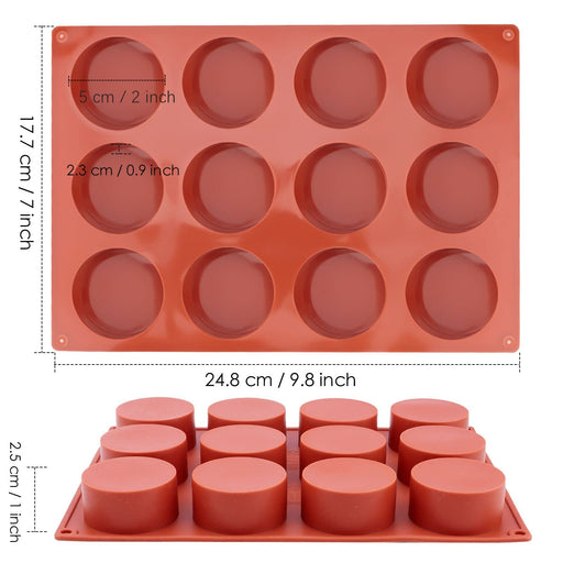 2 inch Chocolate Covered Oreo Molds Silicone - Set of 2-24 Cup SILIVO  Chocolate Cookie Molds for Baking, Round Silicone Molds for Sandwich