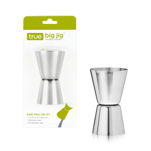 Top Shelf Cocktails Cocktail Jigger - Double Jigger with Easy to Read Measurements Inside (Silver)