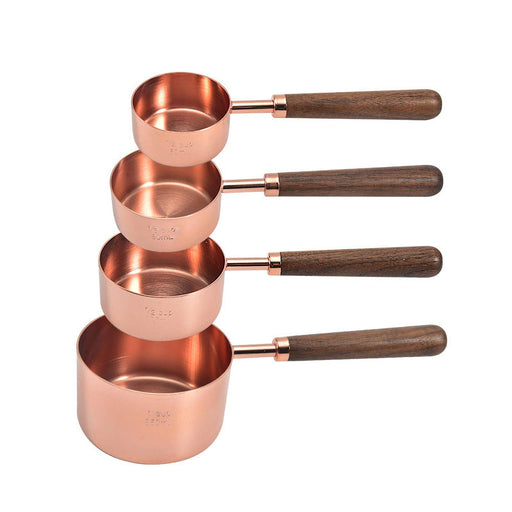 Copper Measuring Cups and Spoons Set of 9 - Premium Gift Packaging +  Cooking Conversions Chart. Extra Sturdy Stainless Steel with Copper Finish,  Satin