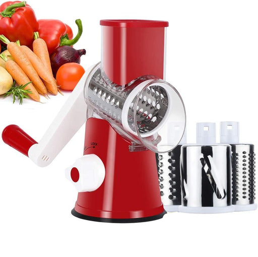 Kitchen Rotary Cheese Grinder Slicer-VEKAYA Round Drum Shredder Vegeta