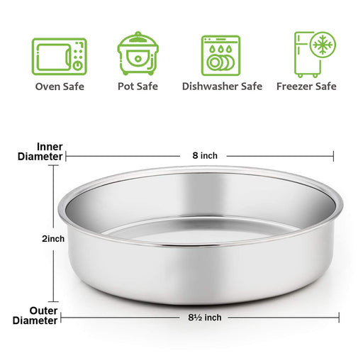 E-far 8 x 8-Inch Square Baking Pan with Lid, Stainless Steel Square Ca —  CHIMIYA