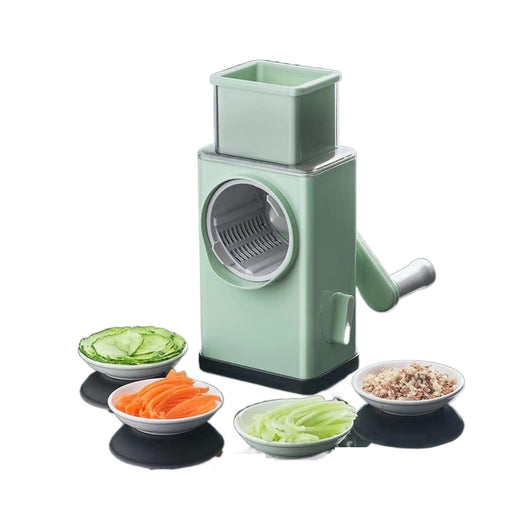 3 In 1 Multifunctional Vegetable Cutter & Slicers Hand Roller Type Square  Drum Vegetable Cutter With 3 Blades Removable Easy To Clean Home  Improvement Green 