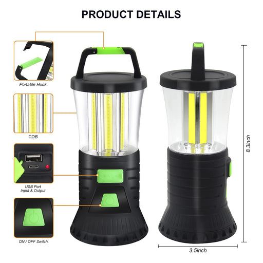 Solar Led Camping Lantern, Rechargeable 3 Light Mode Battery Operated —  CHIMIYA